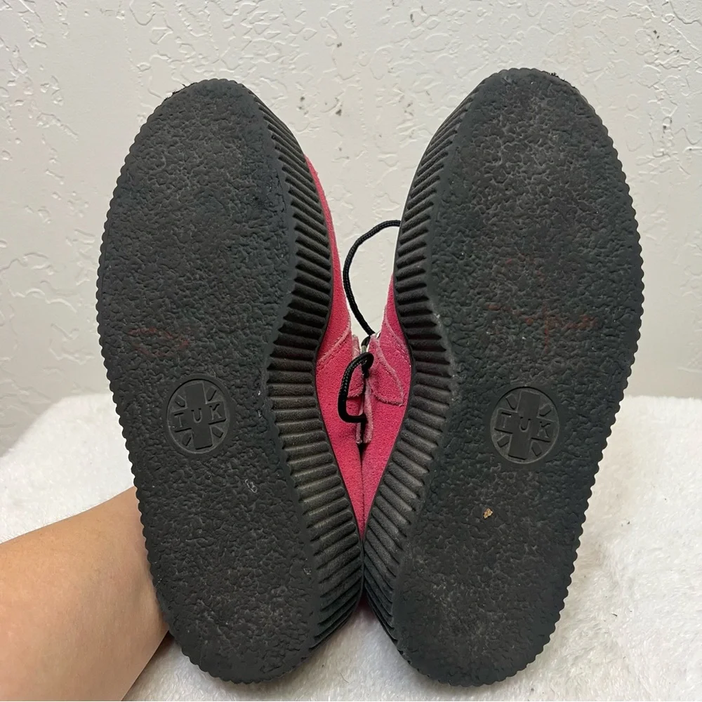 TUK Suede Mondo Creeper Unisex Pink Black Platform Size 6 women’s